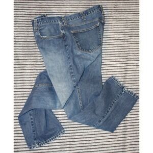 40 WIDE LEG Eddie Bauer Blue Denim‎ Jeans 40x30 * excellent  STRAIGHT Mens COMFY